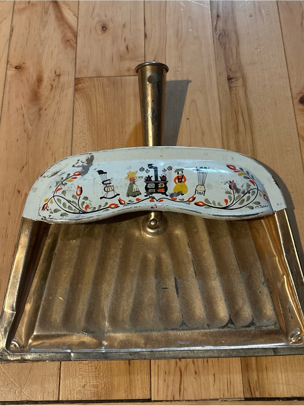 Vintage Copper Metal Dustpan by JV Reed signed by M. Taber
